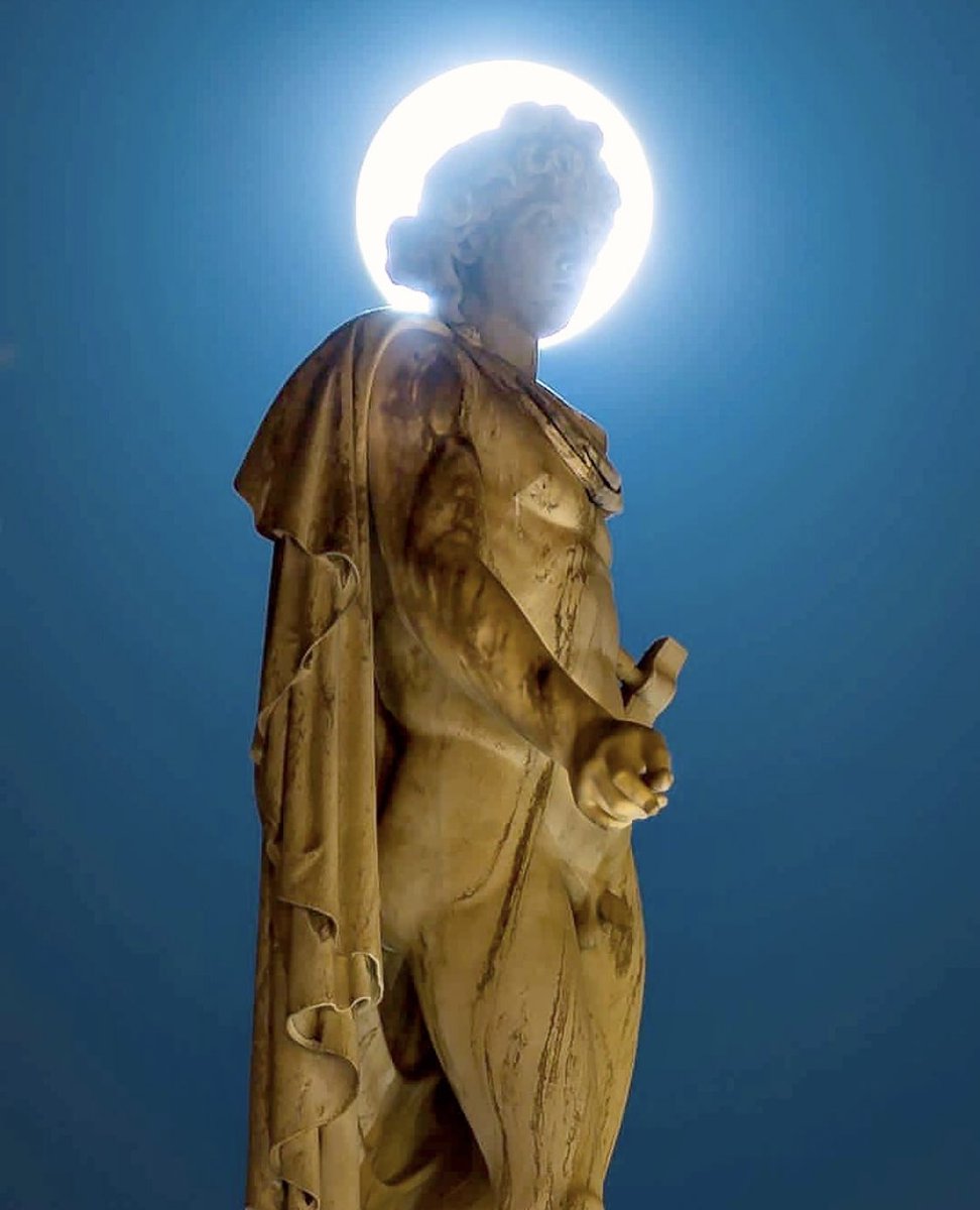 Apollo and Athena on a full moon at the Academy of Athens