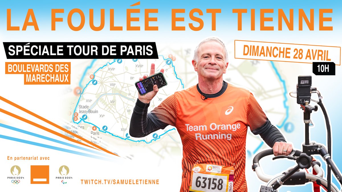 Fun Fact 1 : le tour de Paris par les boulevards des Maréchaux fait 33 km Fun Fact 2 : pour ma prépa du Marathon pour Tous, je vous emmène faire ce tour dimanche matin, avec ma célèbre poussette de running de streaming Fun Fact 3 : regarder ce stream équivaut à une séance de