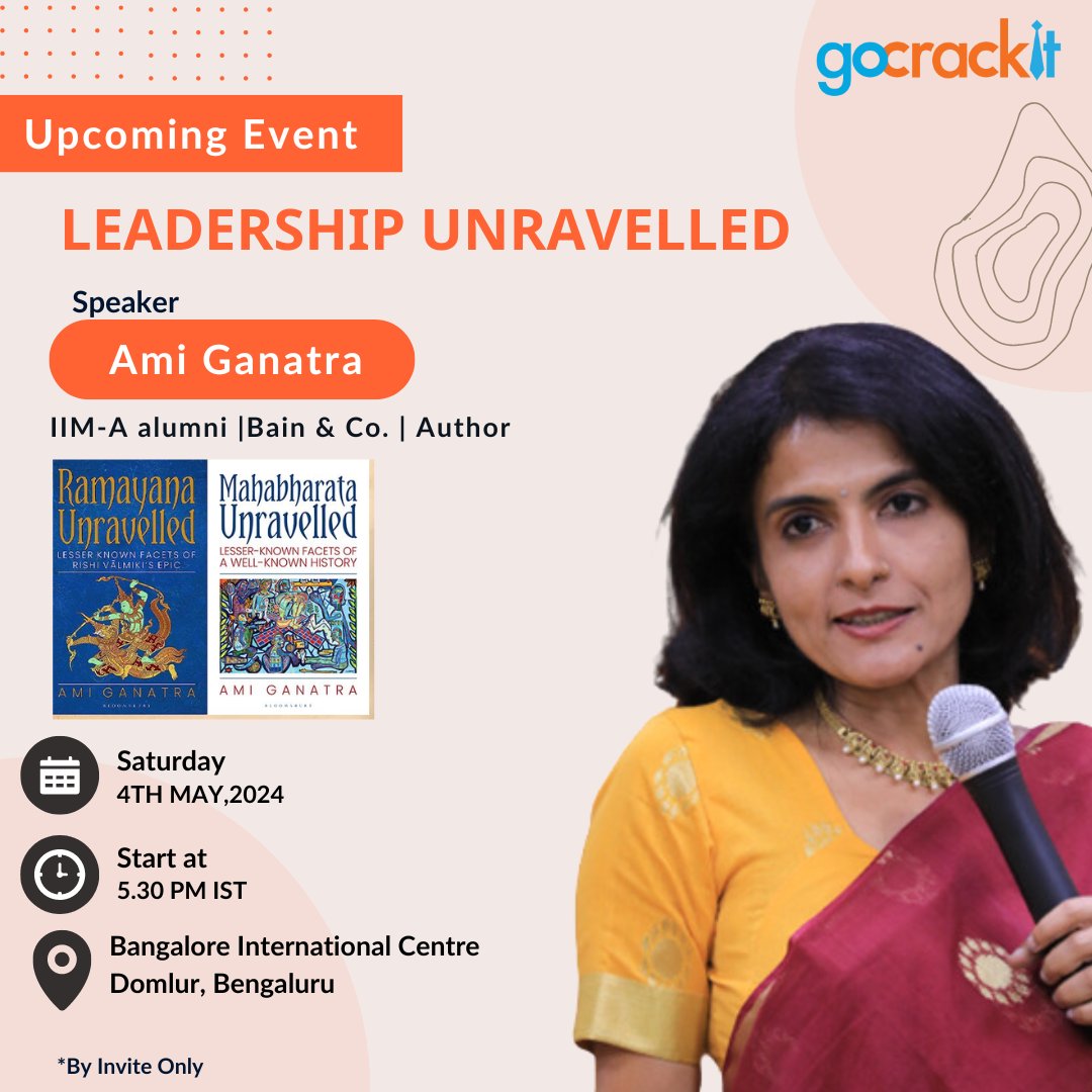 Discover the secrets of exceptional #leadership with Ami Ganatra! Join us for the eagerly awaited 'Mega Event: Leadership Unravelled with Ami Ganatra.' 🗓️ Date: May 4th ⏰ Time: 5:30 PM 📍 Location: Bangalore International Centre(BIC) @6amiji