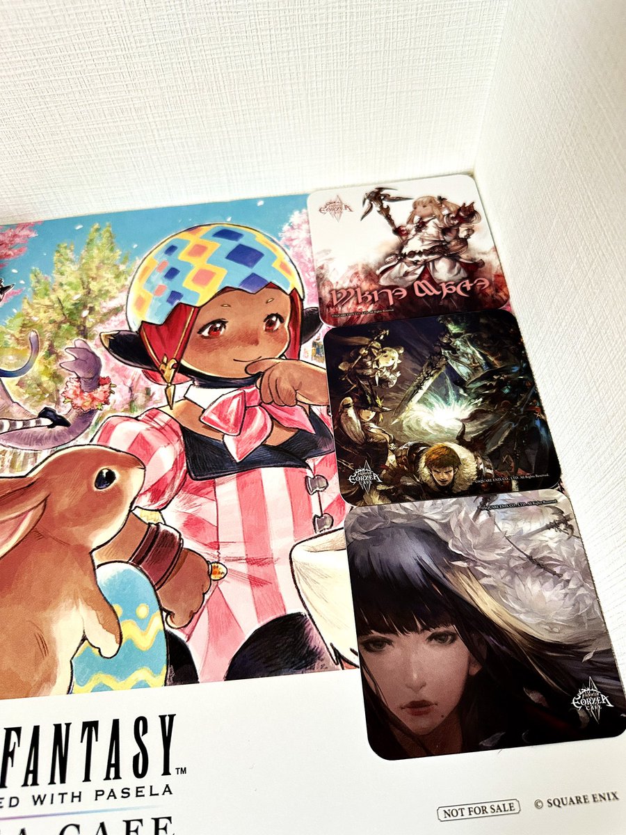 Coasters and placemat from the FF Eorzea Cafe!