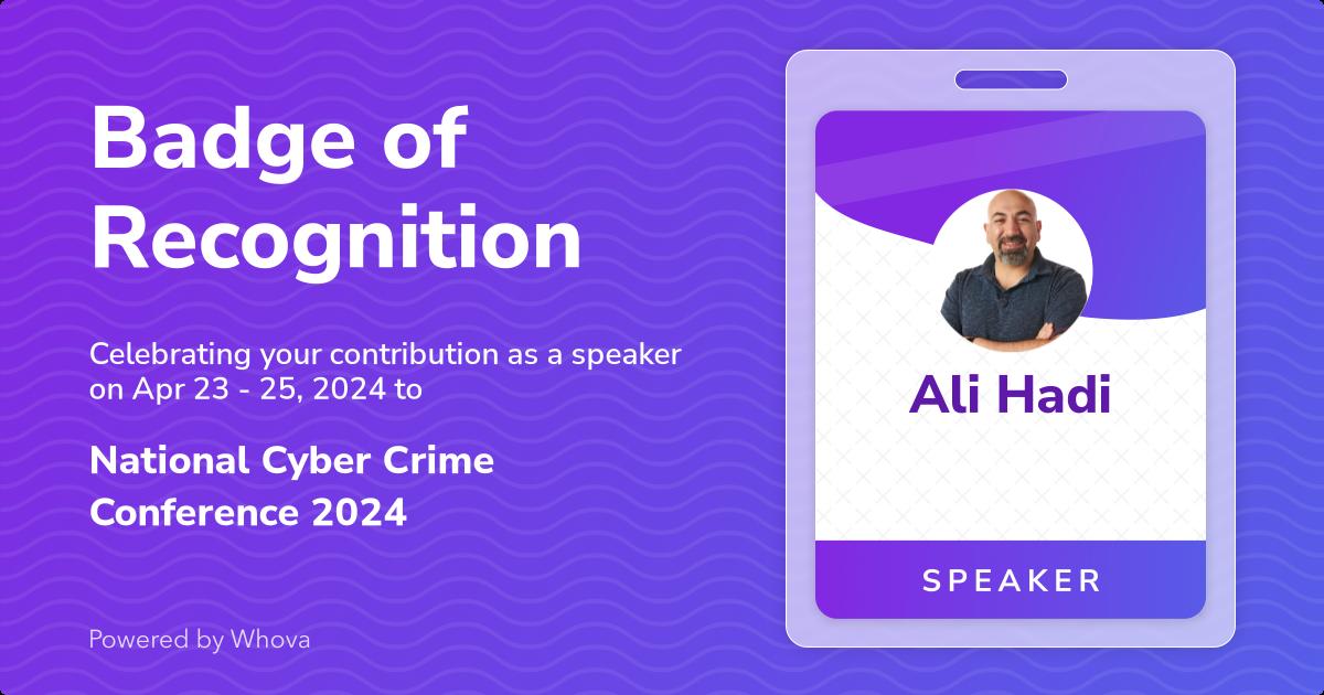 Wanted to thank all those who came &amp; attended our workshops (<a href="/maryst33d/">Mariam Khader</a>+myself) <a href="/NCCC_MA/">National Cyber Crime Conference</a>. Some even came for the 2nd year in a row to our workshops! 

Thanks to <a href="/cyber5w/">Cyber 5W</a> <a href="/leahycenter/">The Leahy Center</a> <a href="/ChamplainEdu/">Champlain College</a>, <a href="/NW3CNews/">NW3C, Inc.</a> for supporting us &amp; to <a href="/NCCC_MA/">National Cyber Crime Conference</a> organizers for an amazing event! #DFIR