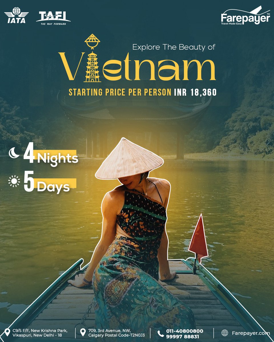 Discover the UNSEEN BEAUTY of Vietnam

📌 Inclusion🤩🥳

✅ Tour Package 🏖️
✅ Hotel & Meal 🛌🏻
✅ Private Transport 🚕

Call 81304 89304

#vietnam #vietnamtravel #vietnamtrip #travelpackage #travelagency #vietnamtourism #travelagent #travelling #worldtour #worldtravel #farepayer