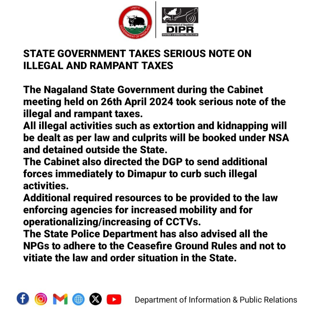 STATE GOVERNMENT TAKES SERIOUS NOTE ON ILLEGAL AND RAMPANT TAXES