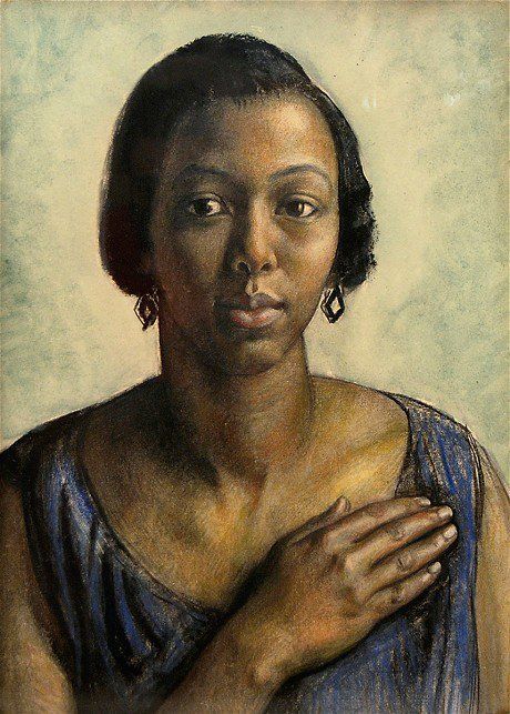 Pearl Johnson (1926) by Laura Knight, when the English painter was in Baltimore she befriended the nurse who took her to an early US civil rights meeting #WomensArt