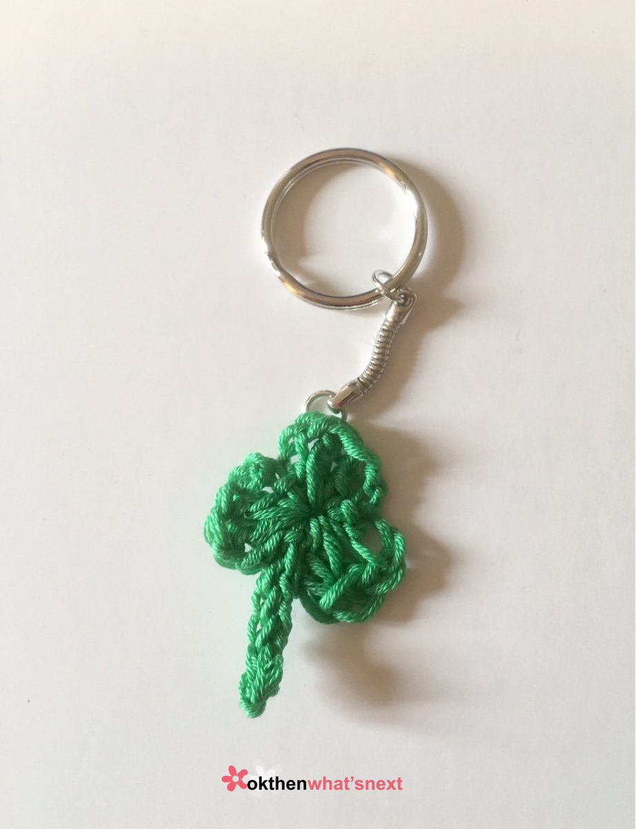 It's the start of exam season ☘️ Wish a student 'good luck' with something they can take with them into the exam room with my shamrock key ring ☘️ Available in my #etsy shop okthenwhatsnextcraft.etsy.com #crochet #etsy #earlybiz #ukgifthour #ukgiftam