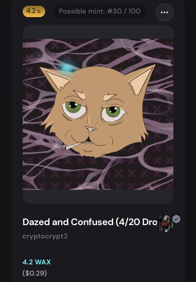 Dazed and Confused drop ends tomorrow! 

Grab one before the rest are burnt. 👇

🔗 neftyblocks.com/collection/cry…