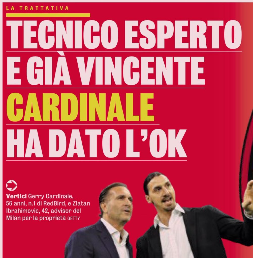 🔴 Gazzetta : Julen #Lopetegui est en pole position pour devenir l’entraîneur du #Milan. Contacté par Moncada ces derniers mois, il a convaincu Cardinale lors d’un récent entretien. Rien de signé, mais discussions très avancées 👇🏻