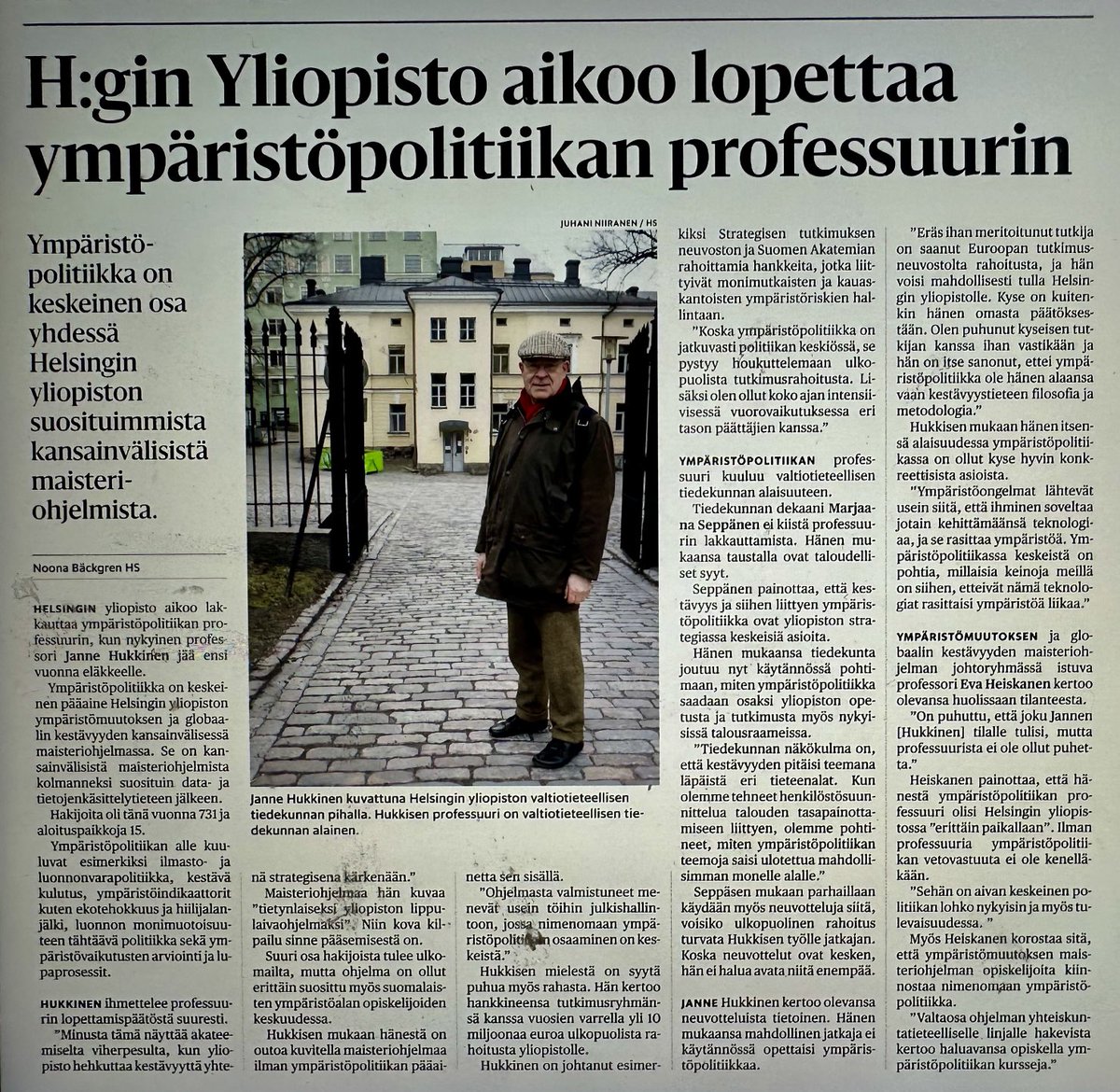 ⁦@helsinkiuni⁩, tämä EI voi olla totta!!!! Miten kestävyysosaamista painotttava yliopisto voi edes moista harkita! Aikana, jolloin valtiot on velvoitettu tekemään poliittisia päätöksiä ilmasto- ja luontokriisin ratkaisemiseksi, tarvitaan #ympäristöpolitiikka osaajia!