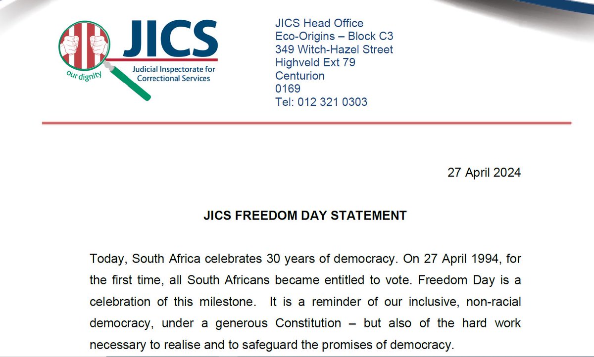 Judicial Inspectorate for Correctional Services tweet media