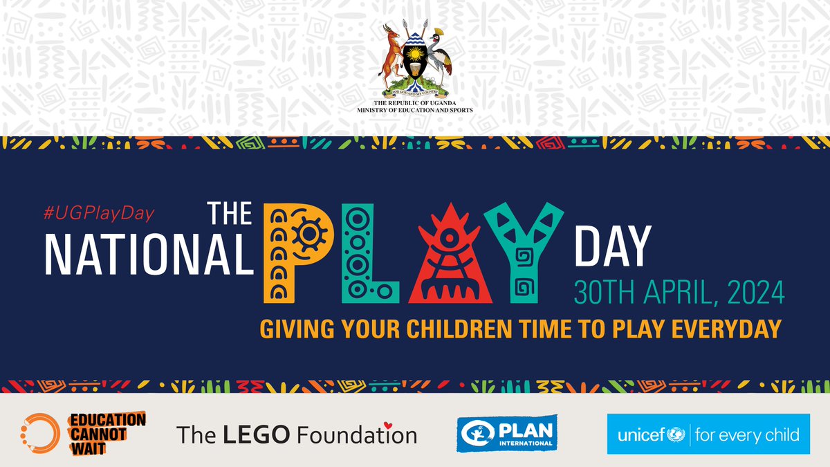 UNICEFUganda's tweet photo. .@GovUganda, joined by @UNICEFUganda, @PlanUganda, @LEGOfoundation, @EduCannotWait, @RightToPlayIntl, @WorldVisionUg, @brac_uganda, 
@fca_uganda, and other child rights partners, will showcase the role of integrating play in learning at  #UgPlayDay 👉📍Kololo Independence Grounds https://t.co/QElcMFPo3q