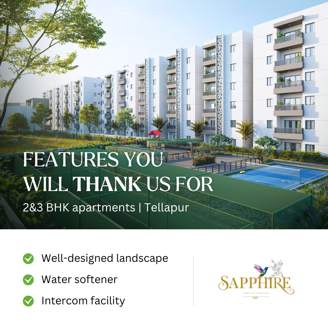 Discover the thoughtful features awaiting you at your home in Sapphire. 
Each aspect of Sapphire is designed keeping you and your comfort in mind. 

#Sapphire #FortuneGreenHomes #2and3BHK #PremiumApartment #Tellapur #Hyderabad