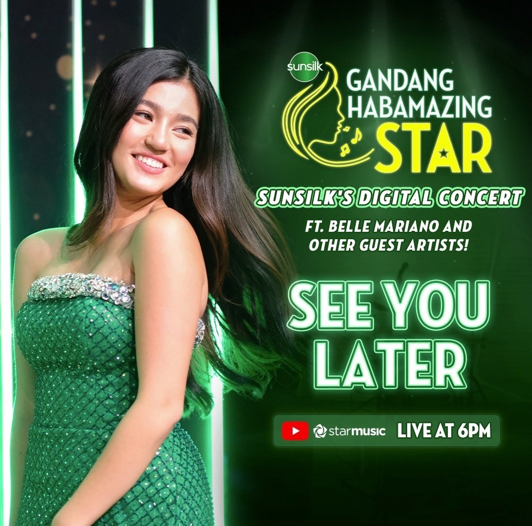 can't wait @SunsilkPH 💚
LIVE AT 6PM @StarMusicPH YT channel 

#BelleMariano @bellemariano02
#SunsilkwithBelle #GandangHABAmazing 
#SunsilkPH #SunsilkHGandangHABAmazing