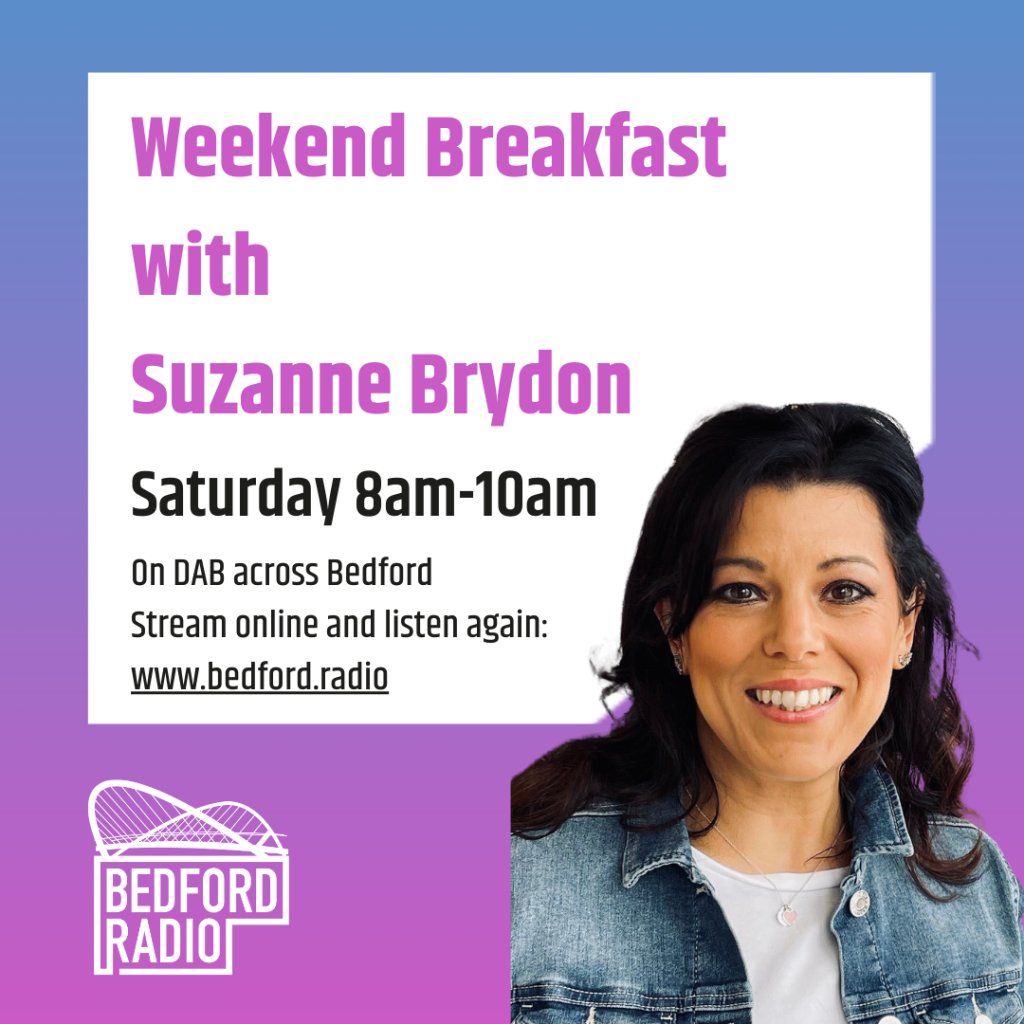 Suzanne is in for Connor this morning! So join her for Saturday's Breakfast Show full of music, chat and info on local events this weekend. Start your weekend right with Suzanne! Listen Live via your Smart Speaker, DAB, RadioPlayer App or Online bedford.radio