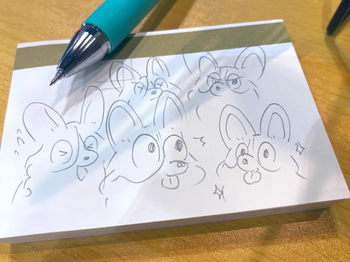 うろぐつさんとはなしてて生まれた白目のあるコギとアヒル。表情ゆたかで好きかも 
