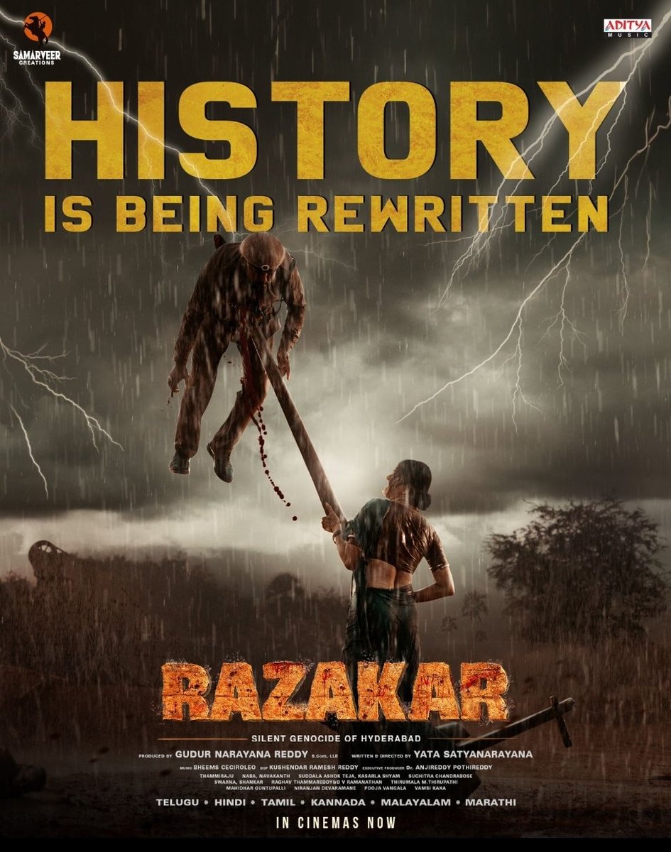 Razakar's Hindi release yesterday sparked a powerful response among audiences, swiftly gaining acclaim for its fearless depiction of historical truths. Echoing the impact of 'Kashmir Files' and 'Kerala Story,' this film courageously delves into the harrowing atrocities committed…
