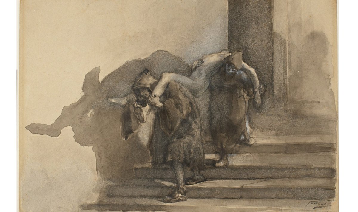 Hooded corpse carriers or 'monatti', illustration for Alessandro Manzoni's 'I Promessi Sposi' (1842). Set in Milan in 1630, when a gruesome plague epidemic hit the city.
Gaetano Previati, 1895-99, Princeton University Art Museum.
#plaguemuseum #plague #milano #histmed
