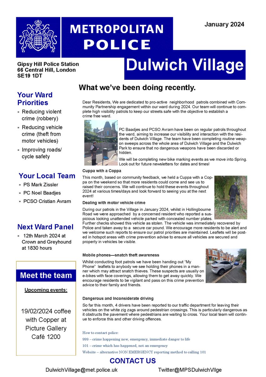 Dulwich Village Police (@MPSDulwichVllge) on Twitter photo 2024-04-27 06:49:26