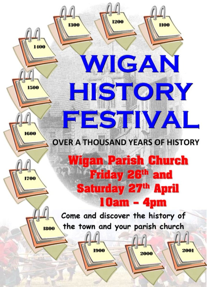 It's day two of Wigan History Festival! Pop down to #Wigan Parish Church for stalls, talks, and discover a thousand years history 😍 Do come and say hello 👋 #WiganHistoryFestival