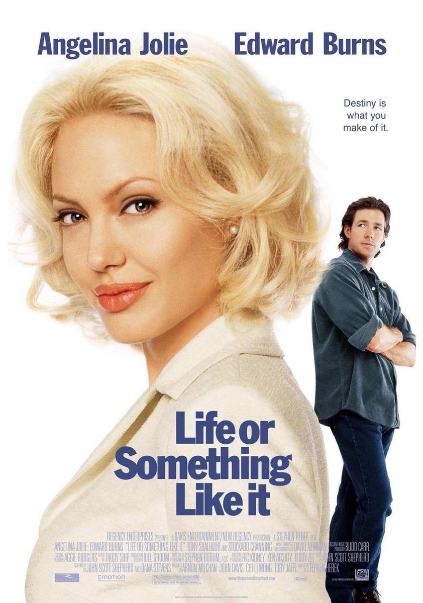 🎬MOVIE HISTORY: 22 years ago today, April 26, 2002, the movie ‘Life or Something Like It’ opened in theaters!

#AngelinaJolie #EdwardBurns #TonyShalhoub #ChristianKane #JamesGammon #MelissaErrico #StockardChanning #LisaThornhill #GregoryItzin #VeenaSood #JesseJamesRutherford