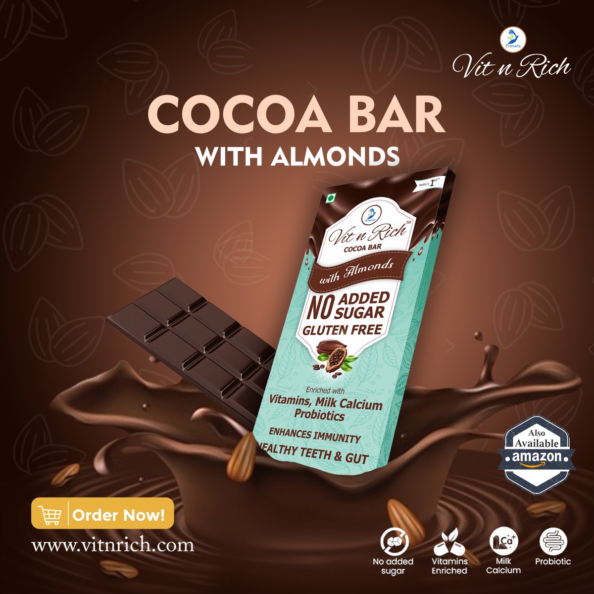 Cocoa Bar with Almonds
Order Now :- vitnrich.com/collections/pr…
Amazon :- Amazon Product Link :- amazon.in/dp/B0BZ4F556Y
#CocoaBar #vitnrichchocolate #noaddedsugar