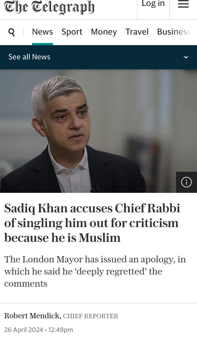 Sadiq was right to criticise the Rabbi. Mr Khan is an excellent Mayor so there is no other explanation for the Rabbi to criticise him.

There is also another issue here, since when has it been acceptable for a Jewish person to challenge a Muslim? This is blasphemy and is illegal.