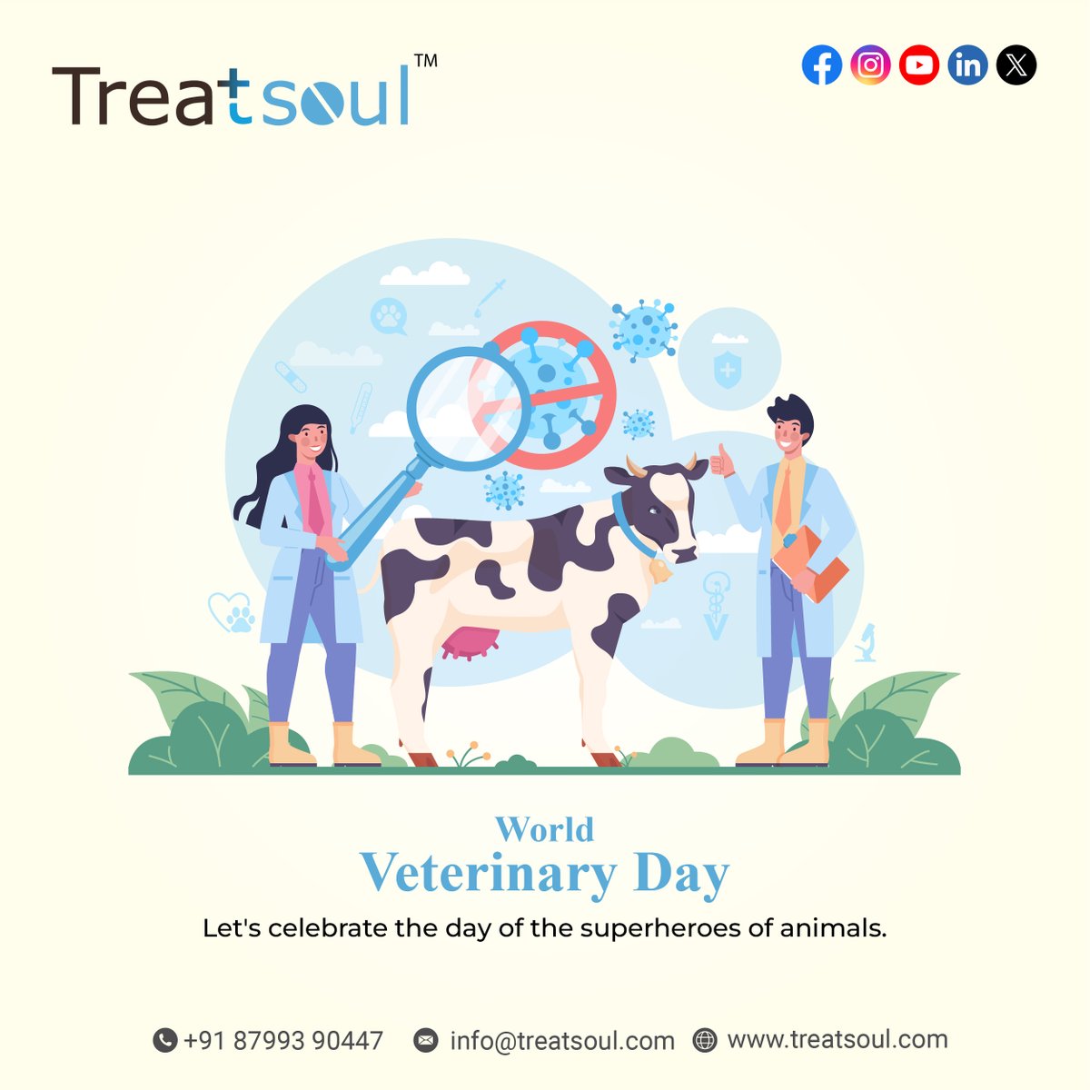 Today, we honour the dedication and compassion of all veterinarians around the globe. Thank you for your tireless efforts in keeping our beloved animals healthy and happy. Happy Veterinary Day!

#VeterinaryDay #AnimalHealth #CompassionateCare #TreatSoul #Reproboost