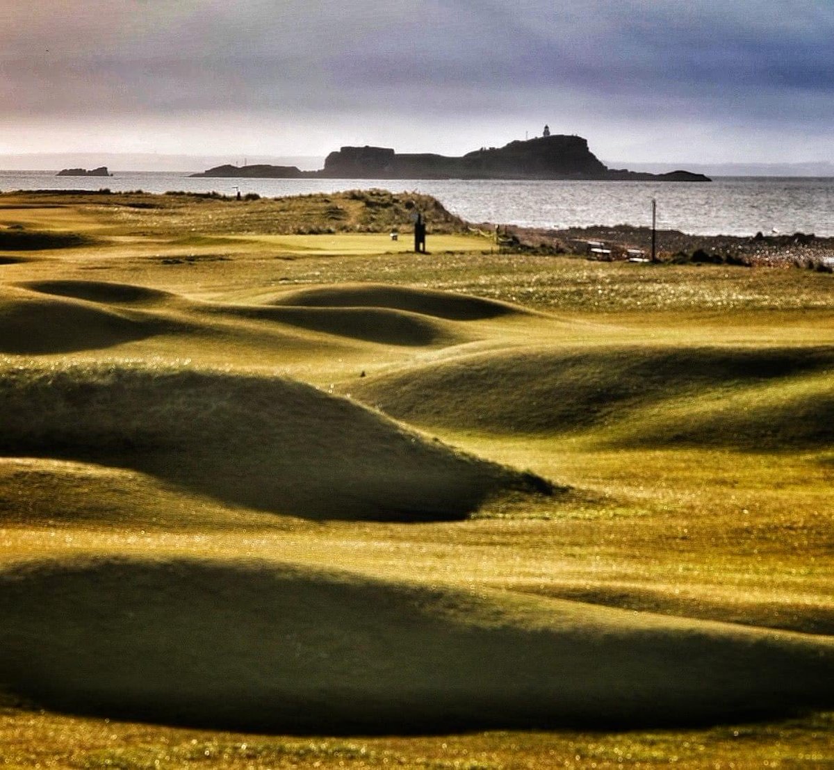 An unusual view of the West Links ⁦@NorthBerwick_GC⁩ which I hadn’t seen before. Beautiful. Pic credit: Charles Harkin.