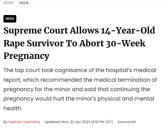 People may call or consider India a "developing nation" or sometimes "under-developed," but there are some aspects here in relation to health, which are uber-superior to many other countries that are considered "developed."

A Bench led by Chief Justice of India, D Y Chandrachud
