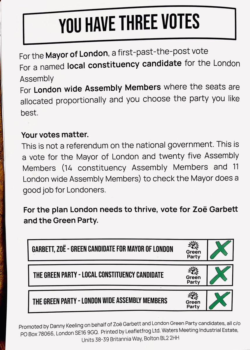 You *don’t need to vote tactically*. Our London City Hall Constituency candidate Karin Tearle @BELLEGREENWICH with Greenwich & Lewisham Greens. Do you want same old or do you want committed, passionate and *actively* working all year round? Vote Green on all 3 papers! ❎❎❎