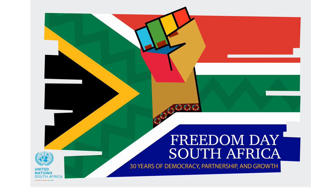 #FreedomDay2024 reminds us of how far the Rainbow Nation 🇿🇦 has traveled in 30 years of nation building and how much still needs to be done to consolidate-protect-grow the gains so as to ensure no one is left behind. Happy #FreedomDay from the @UNinSouthAfrica…