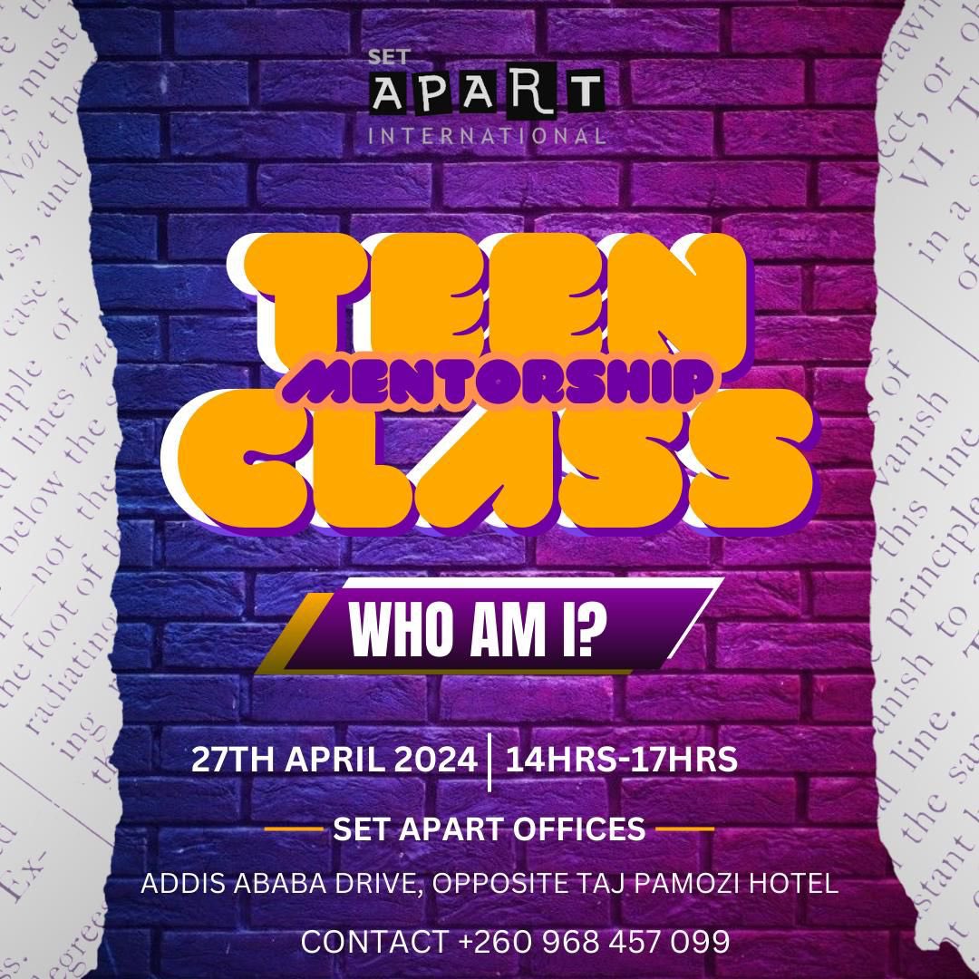 TEEN MENTORSHIP CLASS is on today. Peep the flyer for details. MOVE