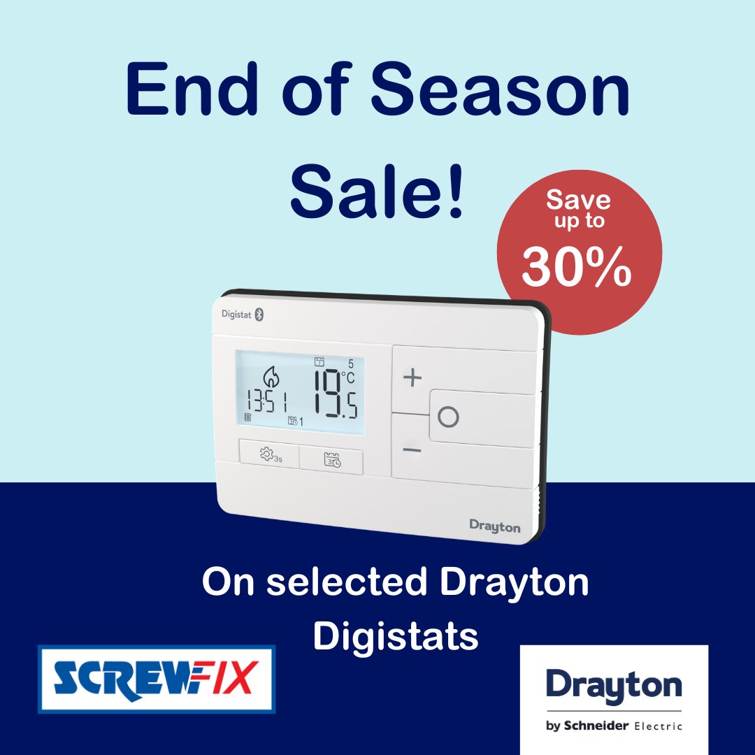 Grab yourself a bargain with up to 30% off selected Drayton Digistats @Screwfix screwfix.com/search?search=… #heating #plumbing #screwfix #sale #bargain