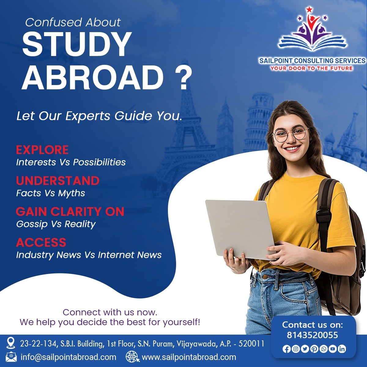 Confused About STUDY ABROAD ?

#abroadstudies #sailpointconsultancy #sailpointconsultingservices #education #educationispower #abroad #studymotivation #consultingservices #studymotivation #study #abroadstudiesconsultants #abroadstudiesconsultancy #abroad #consultancy