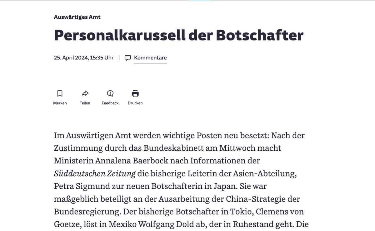 Keine hat im AA seit 2015 so viel bewegt auf Weg zu einer realistischeren Chinapolitik & einem umfassenderen Fokus auf die Asien-Pazifik-Region wie Petra Sigmund. Die Arbeit geht jetzt im Herz der Region weiter. Herzlichen Glückwunsch zur Nominierung als Botschafterin in 🇯🇵.