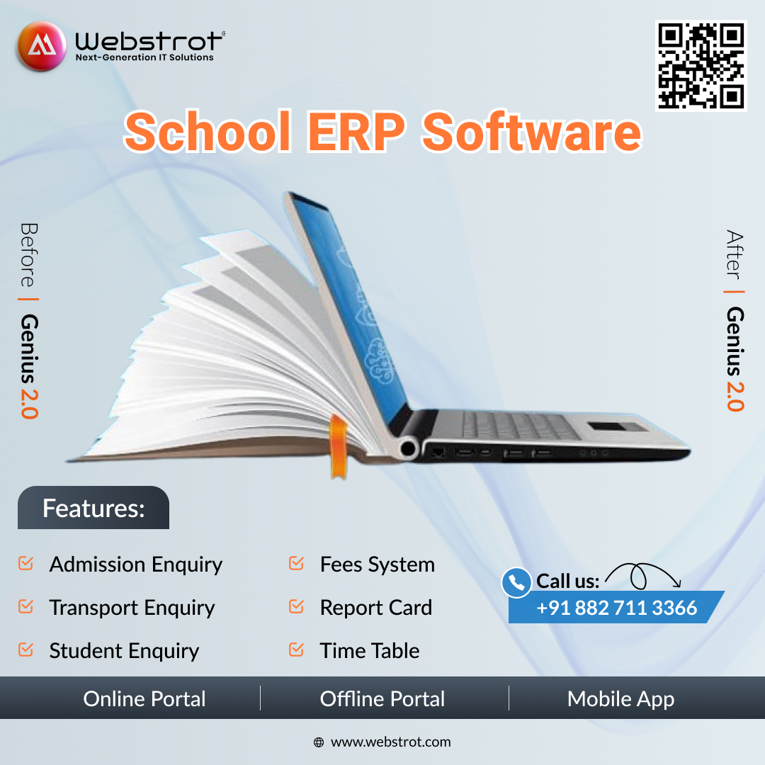 Now you can easily manage your all school management activities with our all-in-one platform.

#schoolerpsoftware #attendancesoftware #onlinelibrary #management #schoolsoftware  #strotedu #websitedesign  #digitalmarketing #seo #itcompany  #itcompanydewas #webstrot