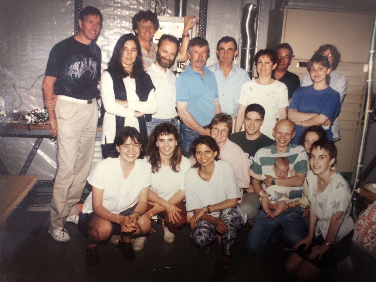 The joys of spring cleaning .. A poster from #1992 celebrating @NobelPrize of Georges Charpak at CERN (with his signature), yours truly without any clue of the future, pretending to be confident... a group photo celebrating my #Doctorate (from Geneva University, May 1996) ..