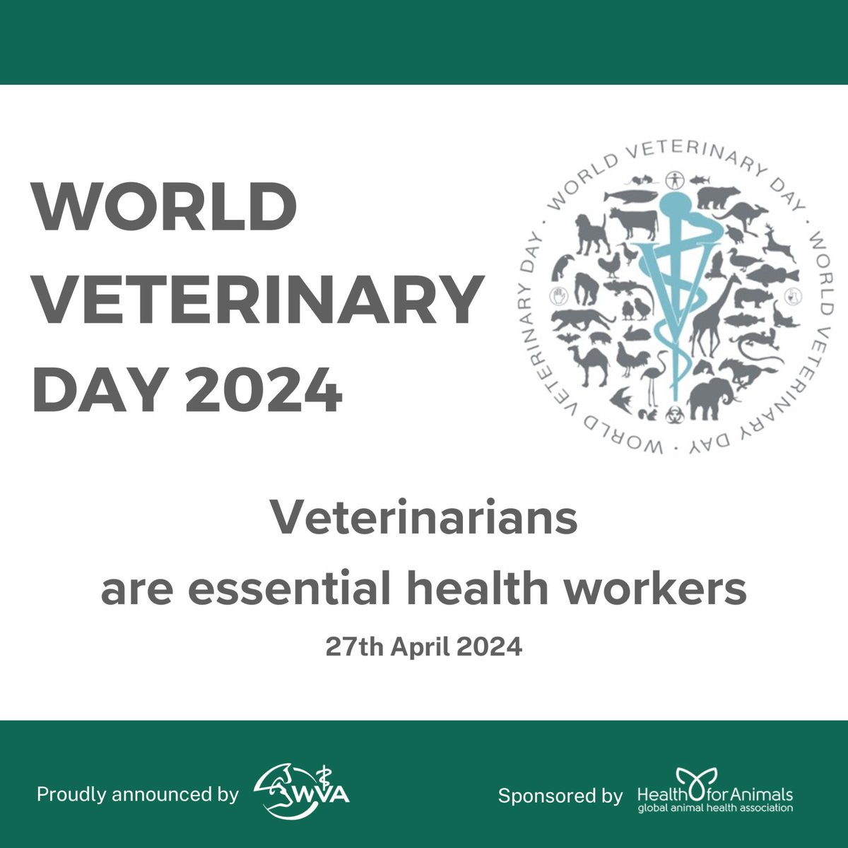 Today is #WorldVeterinaryDay and we are joing @WoldVetAssoc to share the message: '‘𝐈 𝐚𝐦 𝐚 𝐯𝐞𝐭𝐞𝐫𝐢𝐧𝐚𝐫𝐢𝐚𝐧 𝐎𝐅 𝐂𝐎𝐔𝐑𝐒𝐄 𝐈’𝐦 𝐚𝐧 𝐞𝐬𝐬𝐞𝐧𝐭𝐢𝐚𝐥 𝐡𝐞𝐚𝐥𝐭𝐡 𝐰𝐨𝐫𝐤𝐞𝐫' Share the message and celebrate our amazing profession! buff.ly/3Qm4gtM