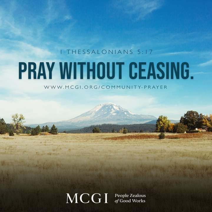 🎶🎶Araw gabi tayo'y manalangin. Ilagak ang lahat sa Amang mahabagin.🎶🎶

📖1  Tesalonica 5:17 (ADB 1905)

✨17 Magsinapanalangin kayong walang patid;

#TheJoyInServingGod
#MCGICares