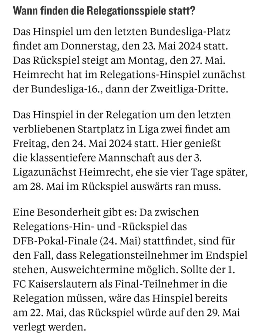 Nur zur Info weil ich es immer wieder falsch höre: In der Relegation hätten wir erst das Heimspiel und dann das Auswärtsspiel. 
#scp06