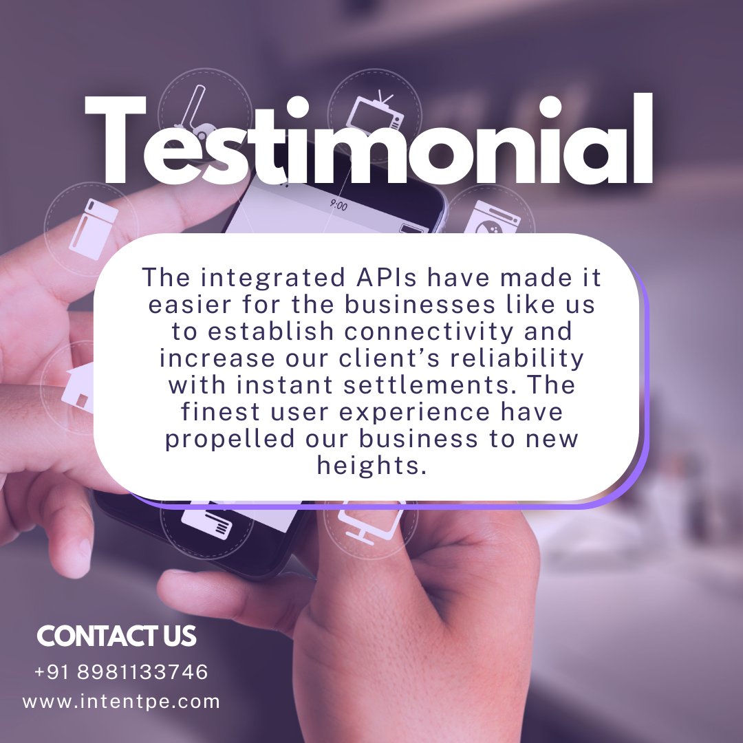 Intent_pe's tweet image. We&apos;re thrilled to share another glowing testimonial from a satisfied customer! 
#paymentsolutions #UPI #paymentapi #fintech #fintechcompany #payoutapi #instantpayout #payoutautomation #digitalpayments #india #technology #innovation #Intentpe