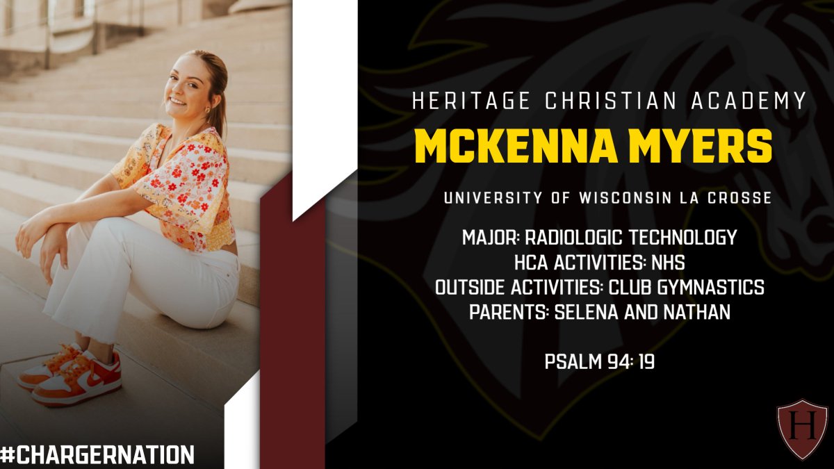 During the month leading up to graduation we are highlighting the senior class of HCA.  Feel free to comment with words of encouragement, advice and congratulations.
Next up is McKENNA MYERS!!