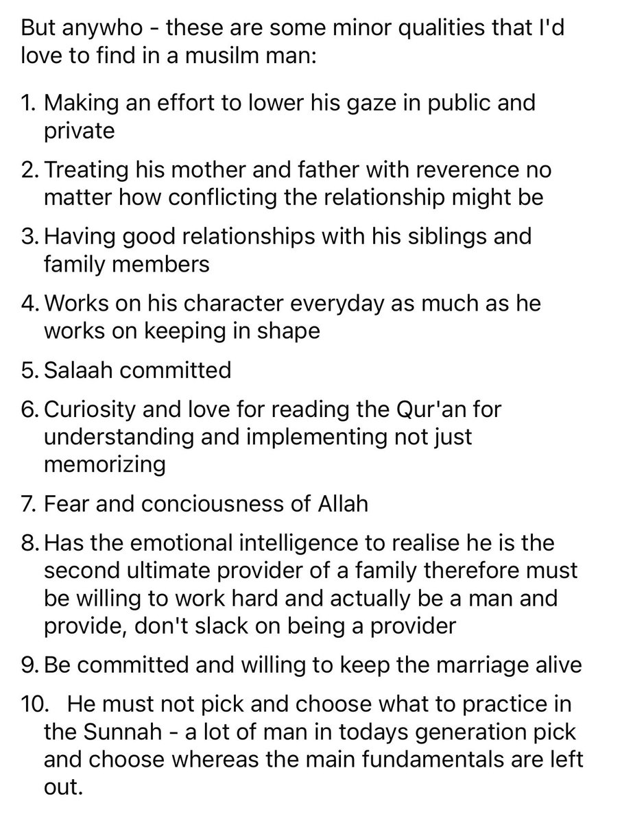 jjtime96's tweet image. Qualities your husband MUST have.