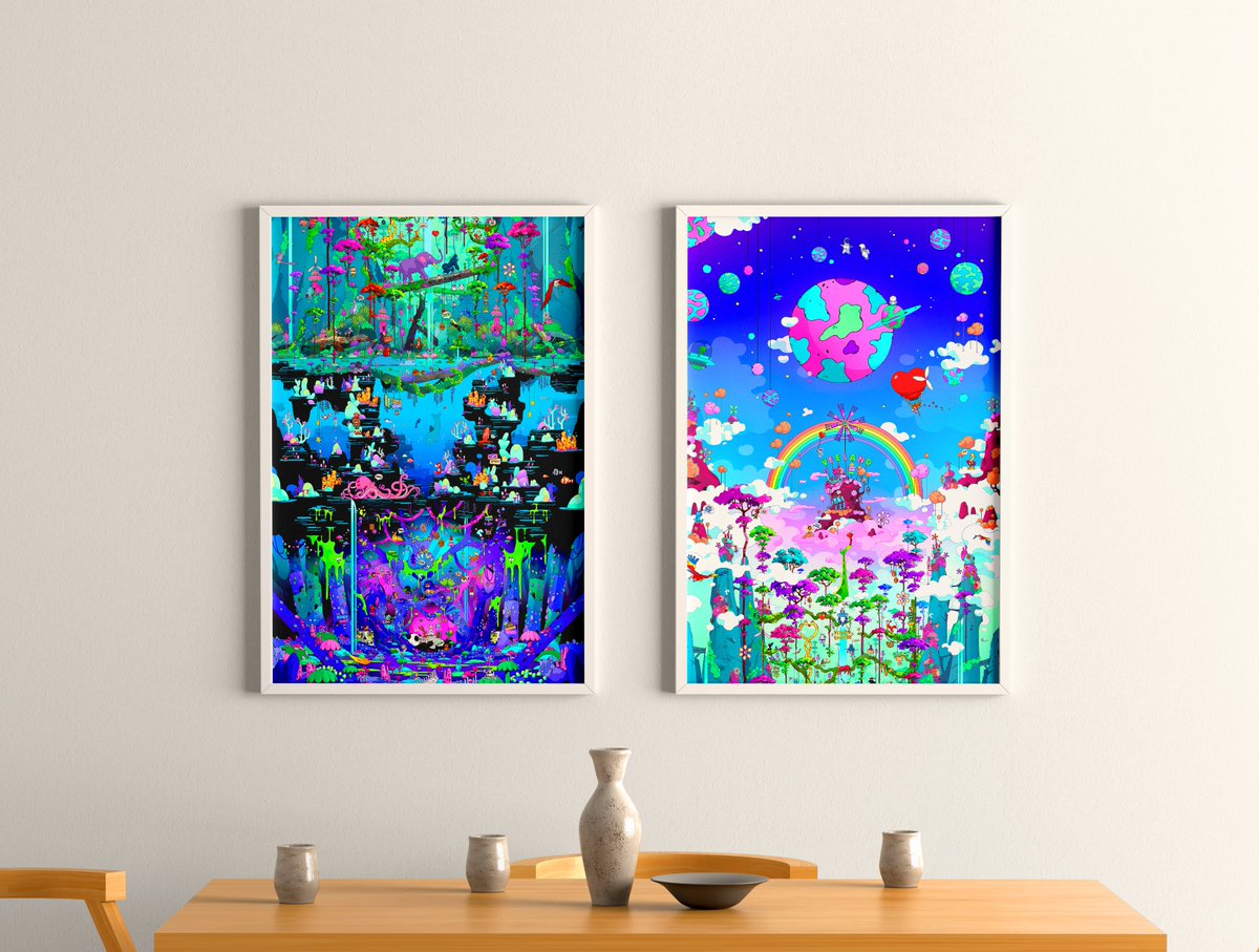 VEELAND signed prints are finally AVAILABLE!!💜 @veefriends, I think they look sick together!! 🌟🌈😍