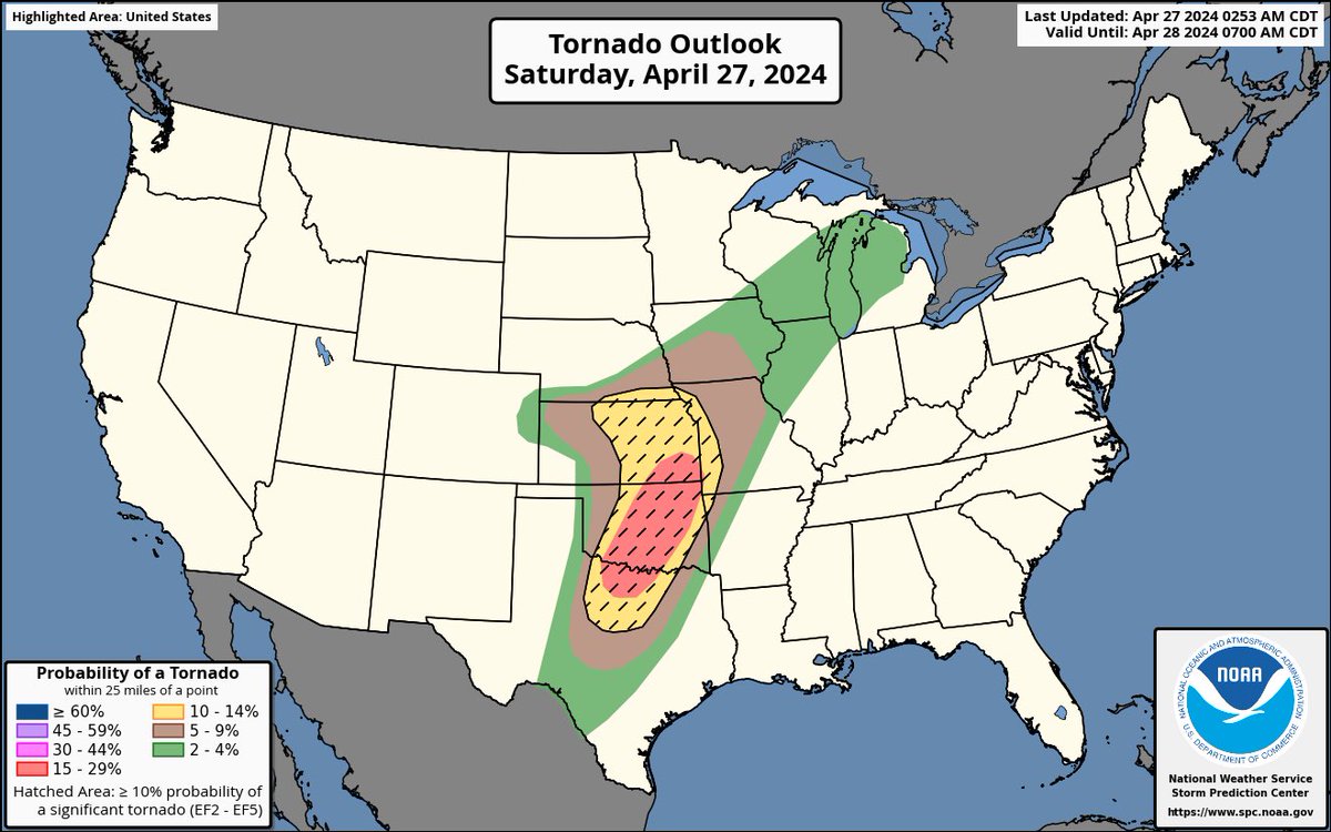 Unfortunately, another tornado outbreak is expected today. I’ll be live this afternoon all the way through the early morning hours on Sunday.