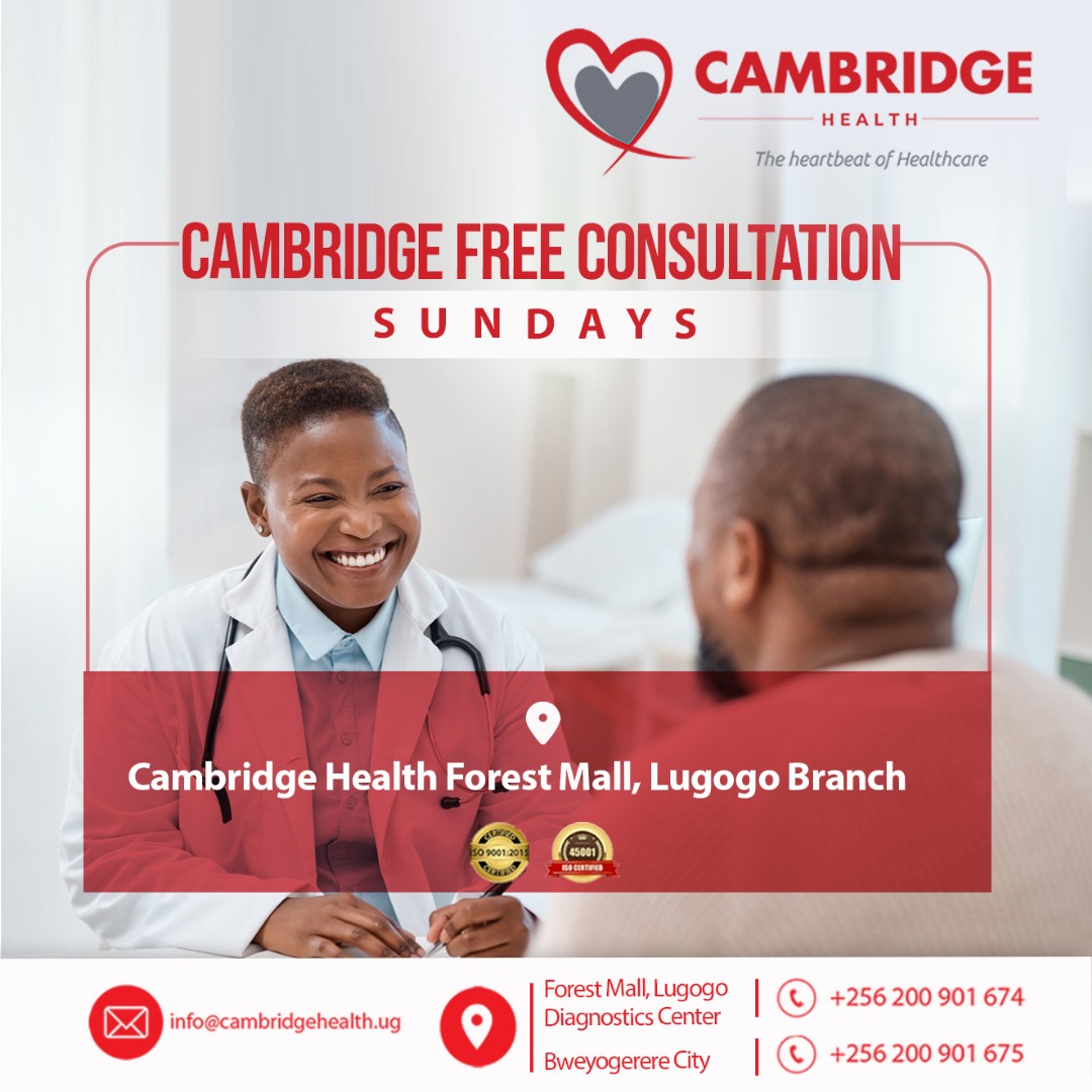 Cambridge Health Medical Center at Forest Mall, Lugogo branch, opens its doors for FREE medical consultations! Spread the word and prioritize your health with us every Sunday.  #Healthcare #FreeConsultations