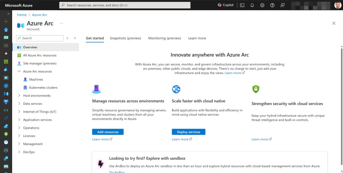 💡 The Azure Arc page within the Azure Portal has received a facelift, boasting a refreshed design and upgraded navigation, aligning it seamlessly with other pages.

#Microsoft #Azure #AzureArc #Cloud #HybridCloud