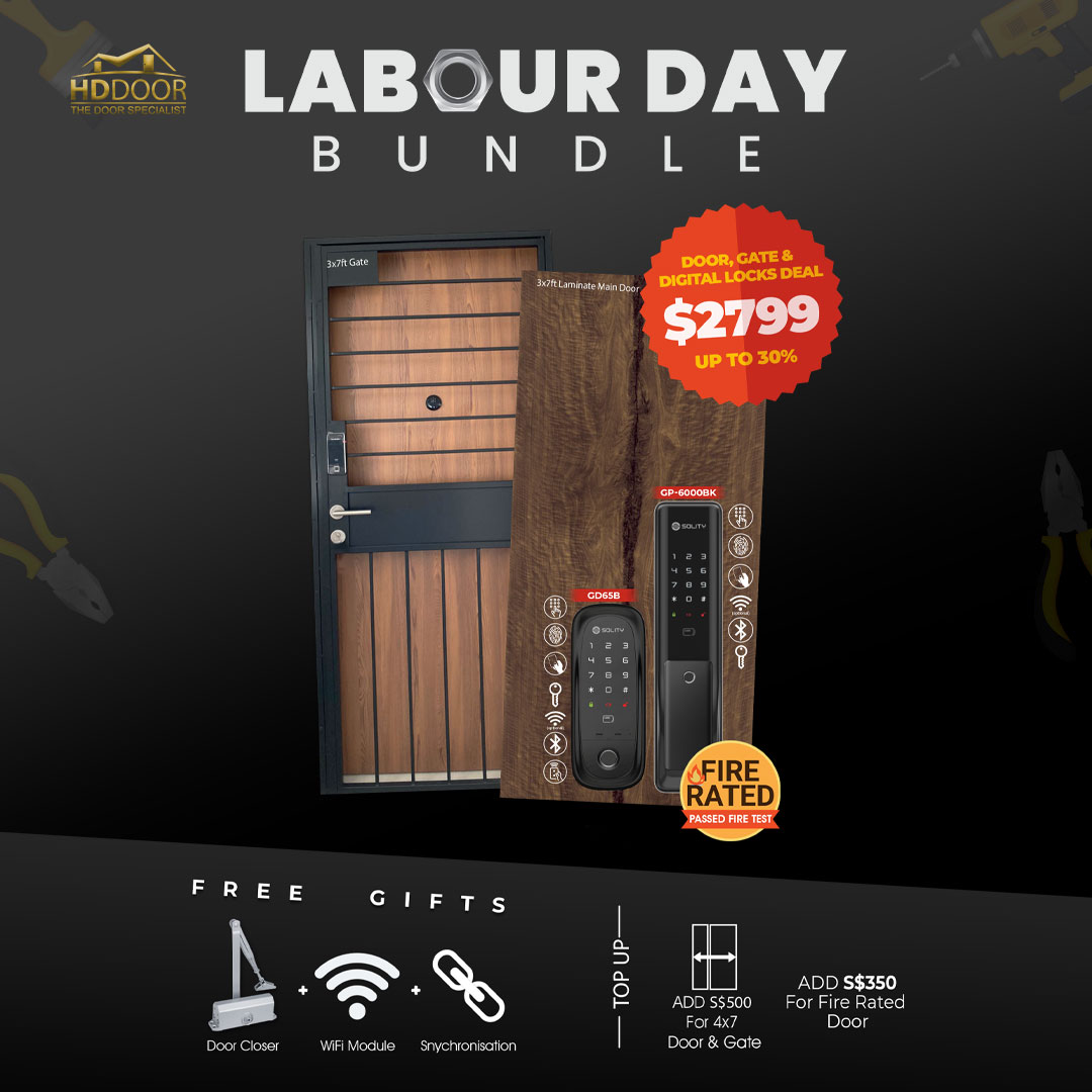 Celebrate Labour day with incredible deals on Laminate Main Doors, Metal Gates and Digital Locks at HDDoor! , plus free gifts and add-ons. Don't miss out on this opportunity to save big and make your labour day unforgettable. Shop HDDoor's labour day Flash sale