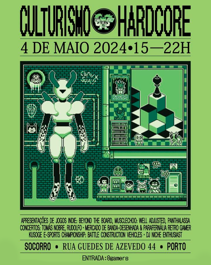 PORTO PEOPLE
next saturday (4th of May) we are showing off the game at culturismo hardcore. there will be a presentation for panthalassa as well as @beyond_theboard
there will be a concert of the game's music as well as some zines and posters on sale
come check us out if you can!