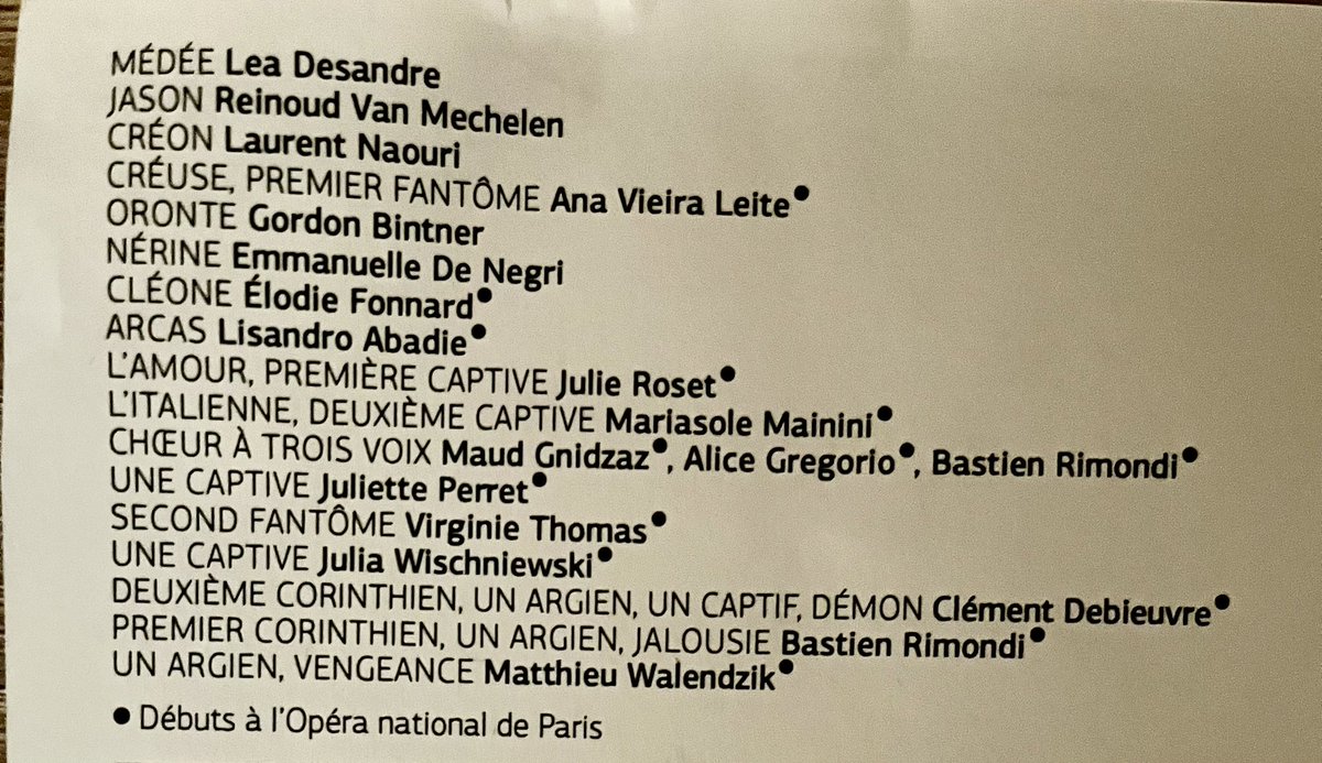 Magnifique (le mot est faible) #Medée de #Charpentier @operadeparis … avec une fabuleuse @LeaDesandre tant dans son interprétation lyrique que dans son jeu de comédienne… un orchestre et une direction de #WilliamChristie au top… on est pris au jeu du début à la fin !