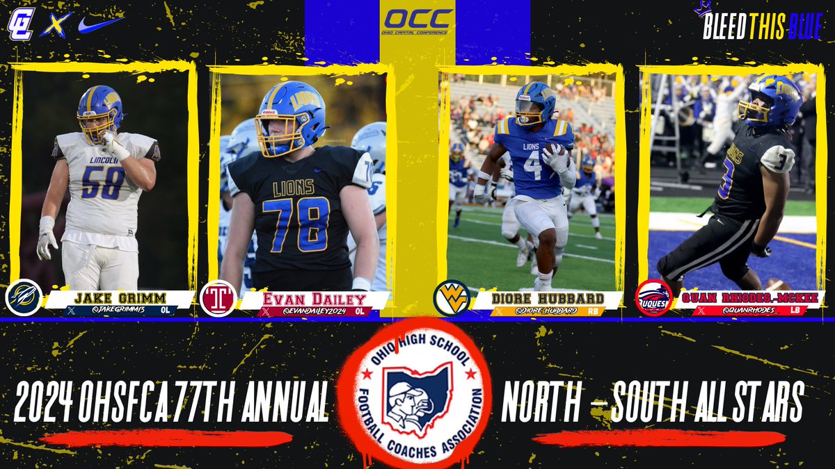 Good luck to @gahannafootball players @jakegrimm13 @EvanDailey2024 @diore_hubbard & @QuanRhodes_ today in the @ohsfca North-South game! We’re proud of you and enjoy the moment! #BleedThisBlue @ToledoFB @Temple_FB @WVUfootball @DuqFB